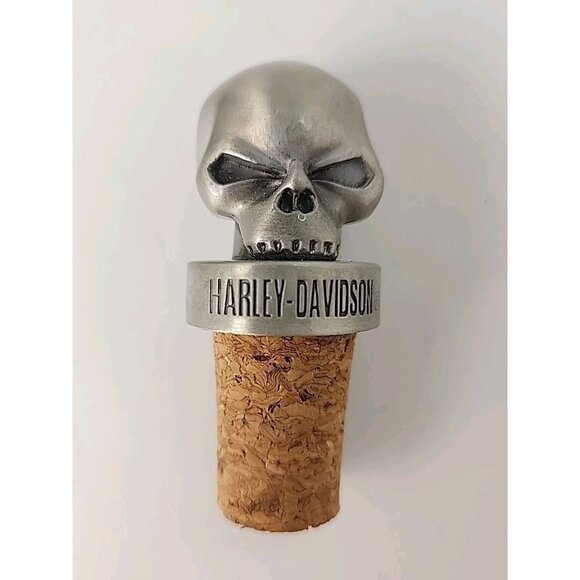 Harley Davidson Metal Skull Wine Cork Stopper For Bar - Picture 1 of 7